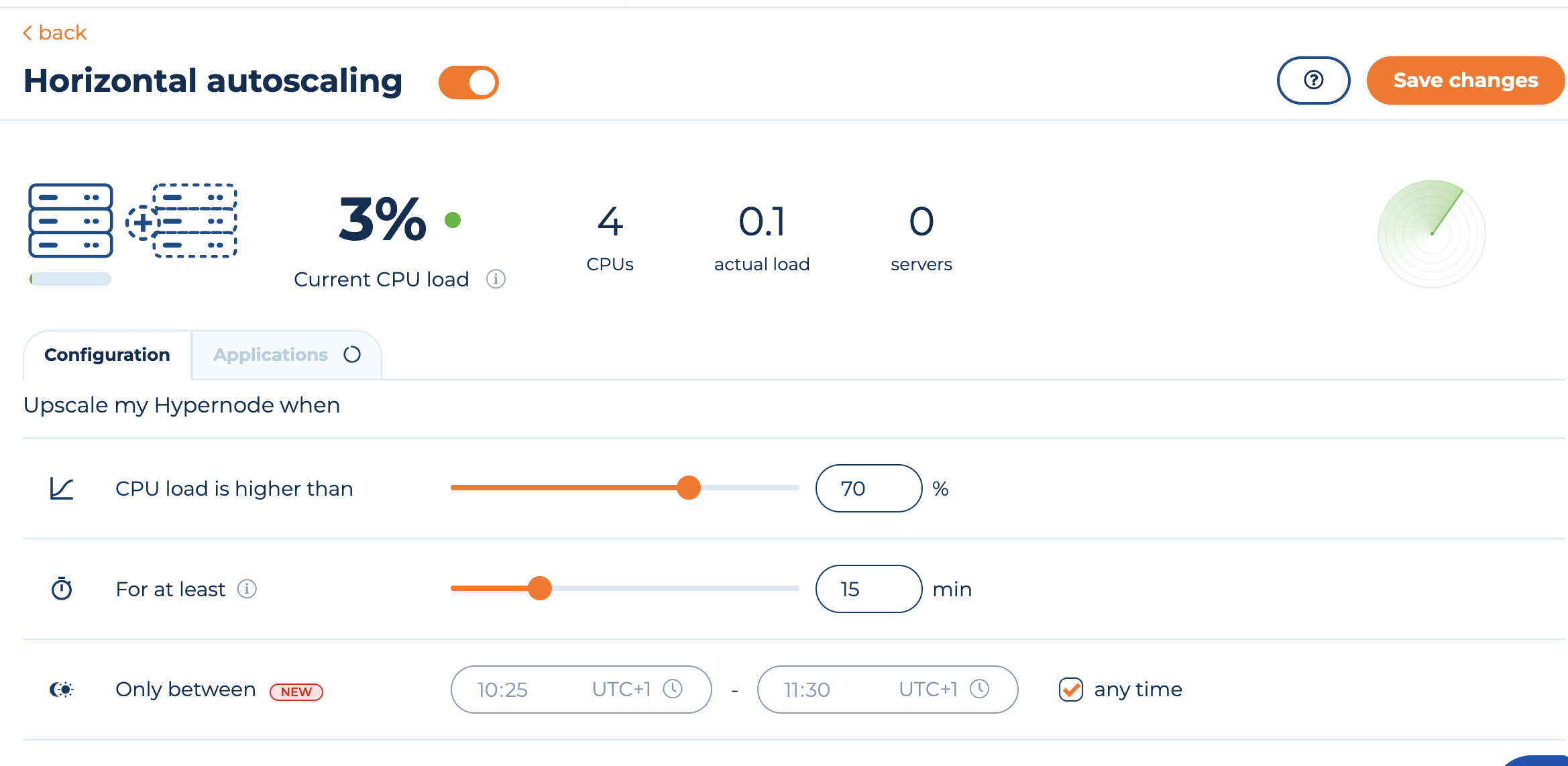 Autoscaling toggled