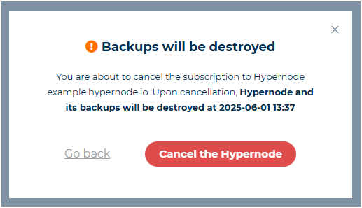 Cancellation date displayed
